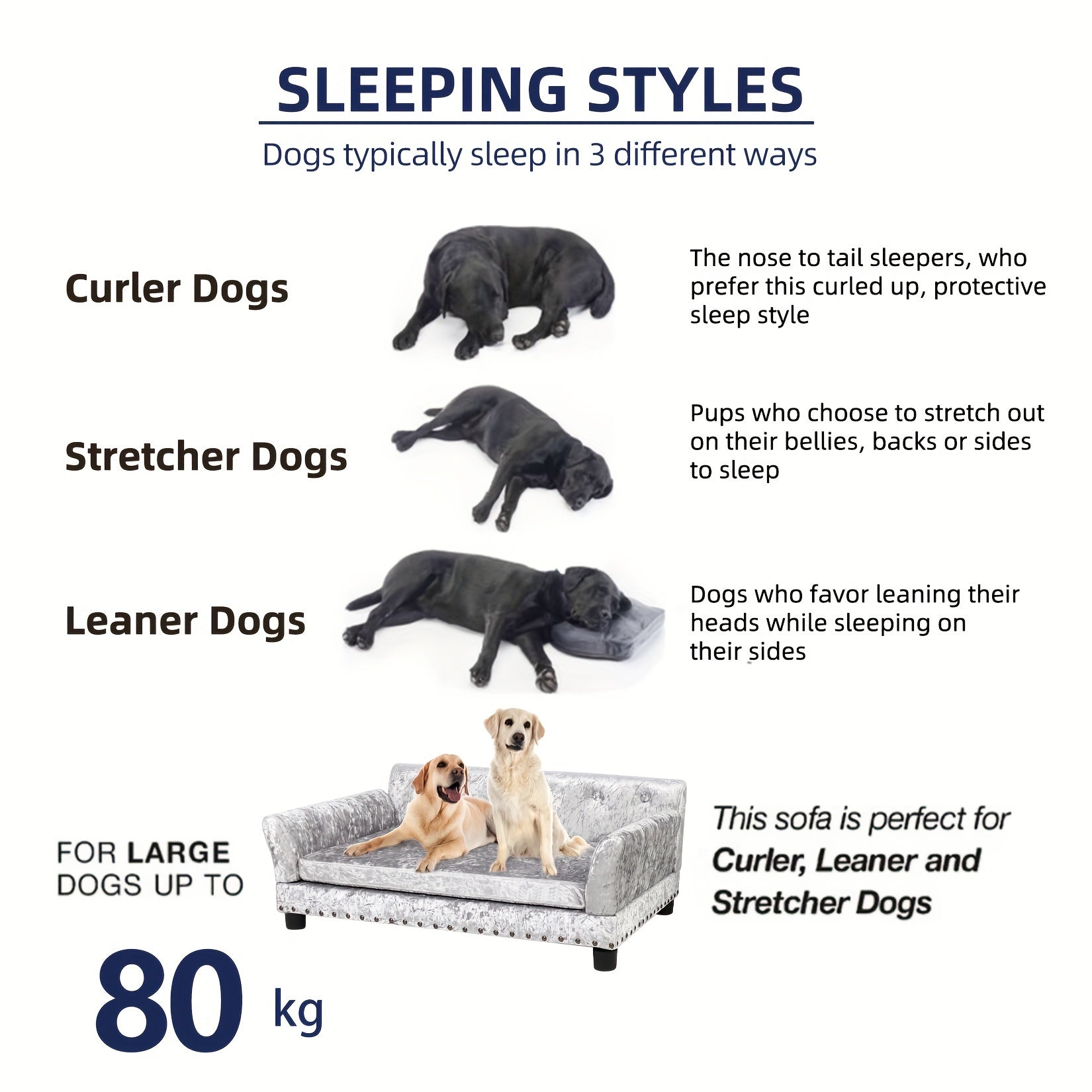 Schlafsofa für Haustiere: Deluxe-Hundecouch, holländisches Schlafsofa mit Samtpolsterung